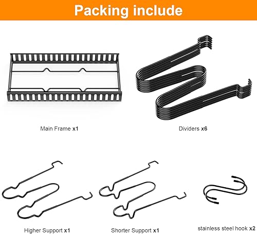 Miniatura 4 de Organizador de ollas y sartenes para armario con 2 ganchos, organizador ajustable para ollas y sartenes para gabinete, 8 niveles, construcción de