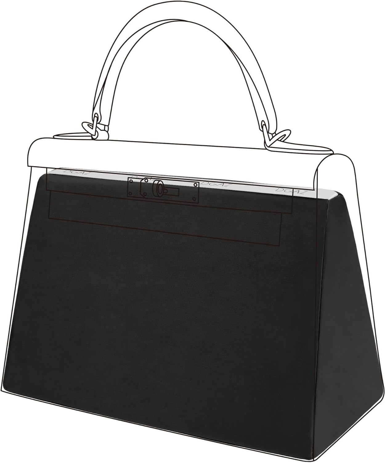 DGAZ Purse Pillow Shaper Insert for Hermes Kelly Bags, Silky Pillow Shaper for Luxury Handbags(Black,KL25 Sellier)