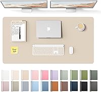 Vista 88 de YSAGi Protector de escritorio de cuero, tapete de oficina, alfombrilla grande para mouse, secante antideslizante de cuero PU, escritorio