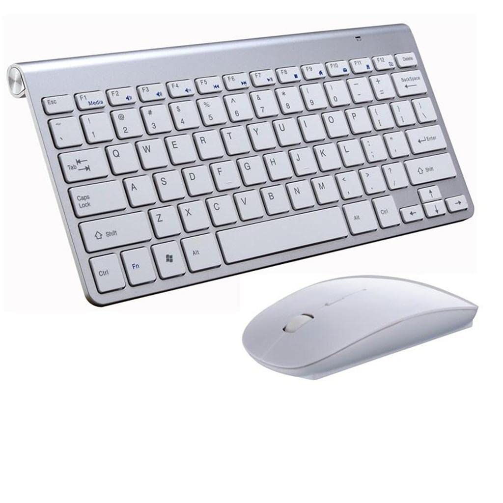 mini flat quiet wireless keyboard mouse combo silver| keyboard & mouse bundles| keyboards, mice & pointers |computers/tablets networking