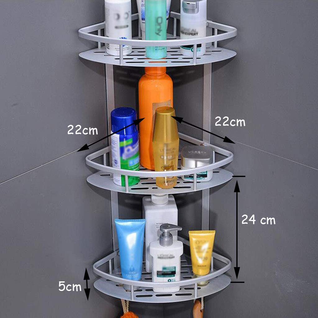 Adurei Doucheplank Zonder Boren 2 Stuks Zelfklevend Badkamerorganizer 304 Roestvrij Staal Grote met 5 Haken Roestvrij Doucherek Shampoohouder voor Badkamer, Zwart