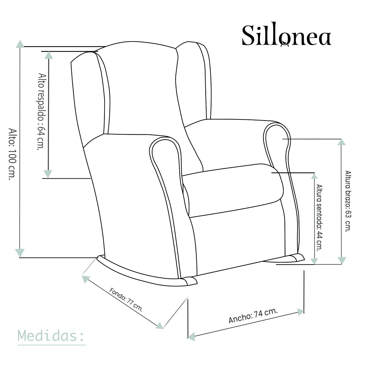 Sillonea - Sillón Lactancia Roma, Usado para amamantar/Dar el Pecho. Butaca balancín para habitación del Bebe. Medida: 100x74x77 cm. Tapizado con Tela Antimanchas. [Gris, Blanco]