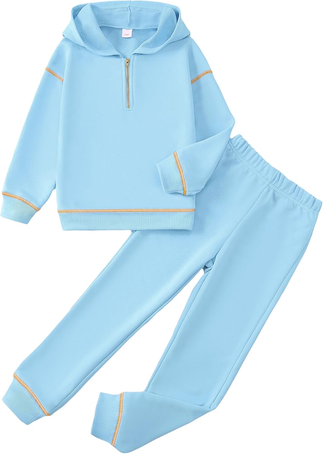 YOURUIKEY Girls Fall Winter Outfits 2 Piece Clothing Set Zipped Up Pocketed Hoodies Sweatpants Kid Sweatsuit Jogger Set 7-14Y