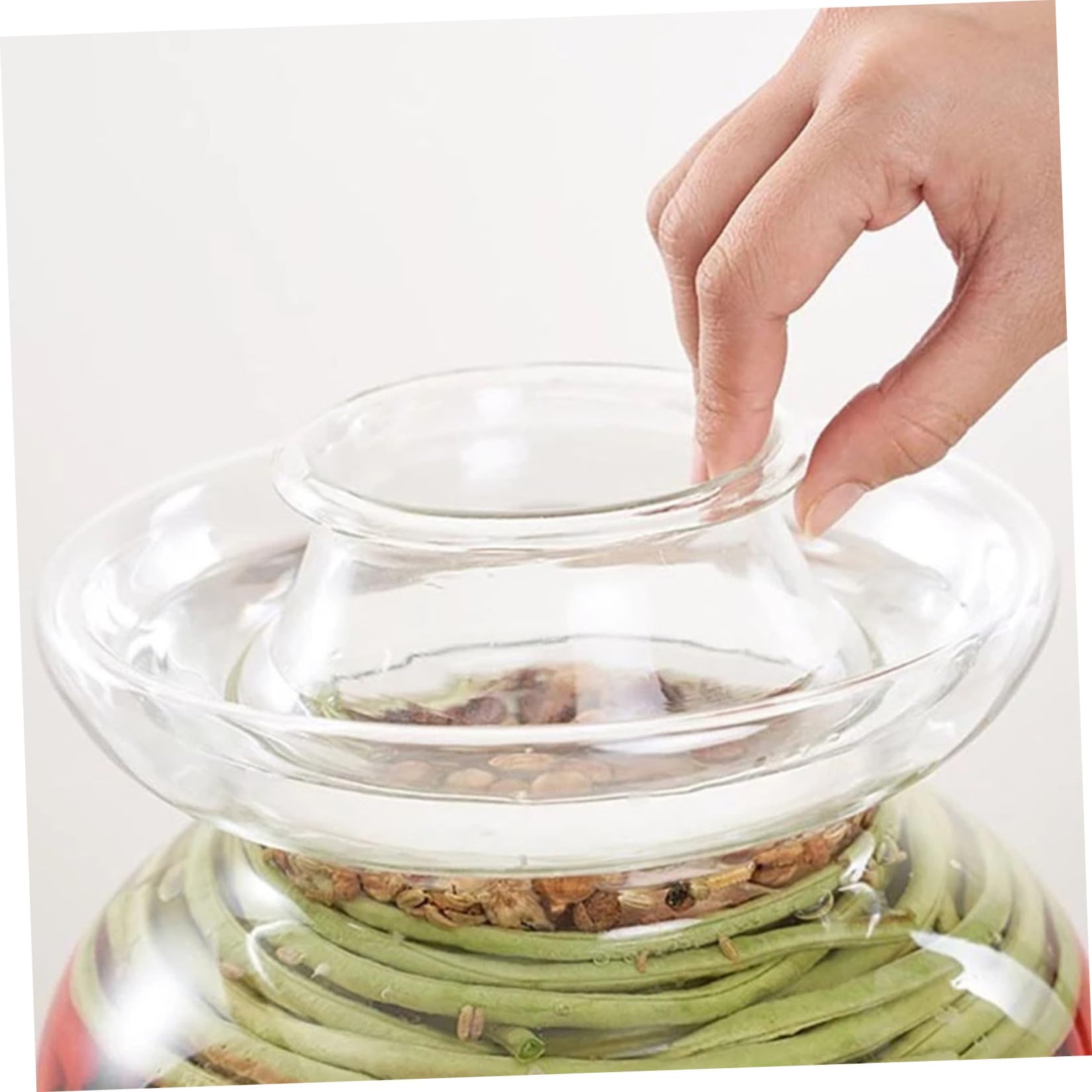 Ipetboom Tarro de Cristal para Encurtidos de Cocina, Vidrio Transparente Resistente al Calor, Capacidad 2.5 Kg, Recipiente Hermético para Fermentación y Conservación de Verduras Hogar