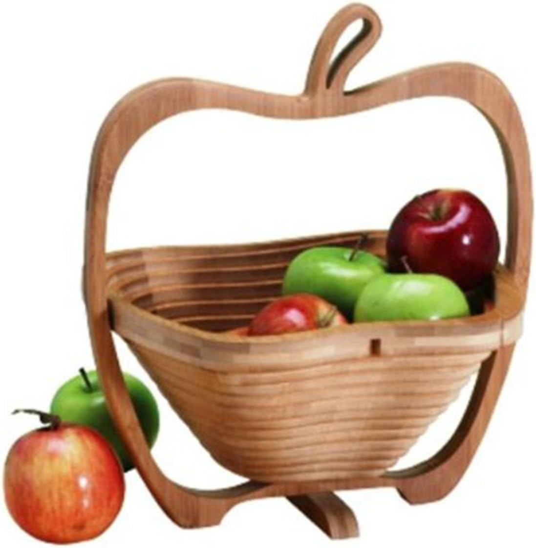 Natural Living Bamboo Apple Collapsible Fruit Basket