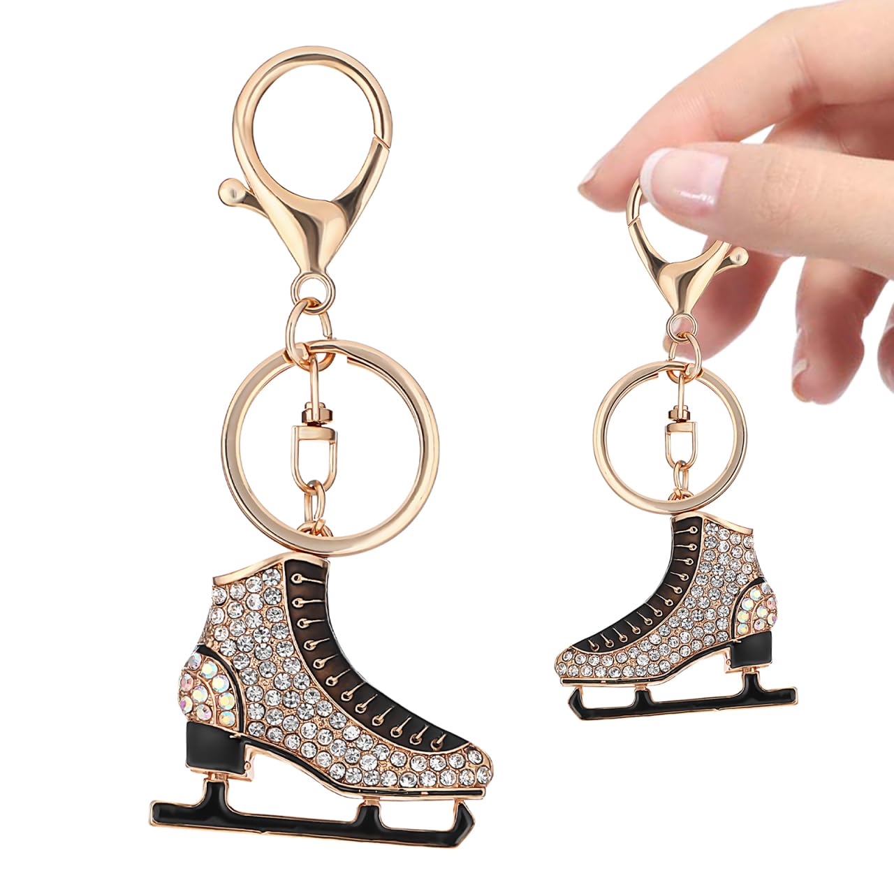SUPVOX 5 Pcs Skating Key Chains with Rhinestone Ice Skate Pendants Compact Decorative Key Rings for Bag Charms Sports Fans Multi-Function Hanging Accessories