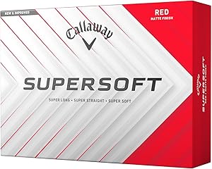 Callaway Supersoft Golf Balls - New & Improved Red Matte Finish | Super Long, Straight & Soft Red matte finish featuring new and improved design for super long, straight, and soft performance