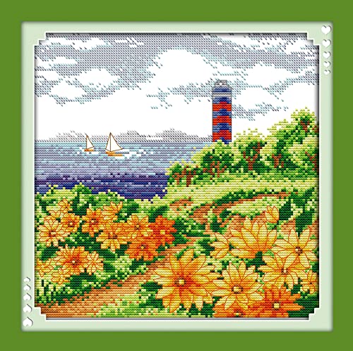 Peinture au diamant 5D fleurs de bord de mer kit complet adulte 30x40cm