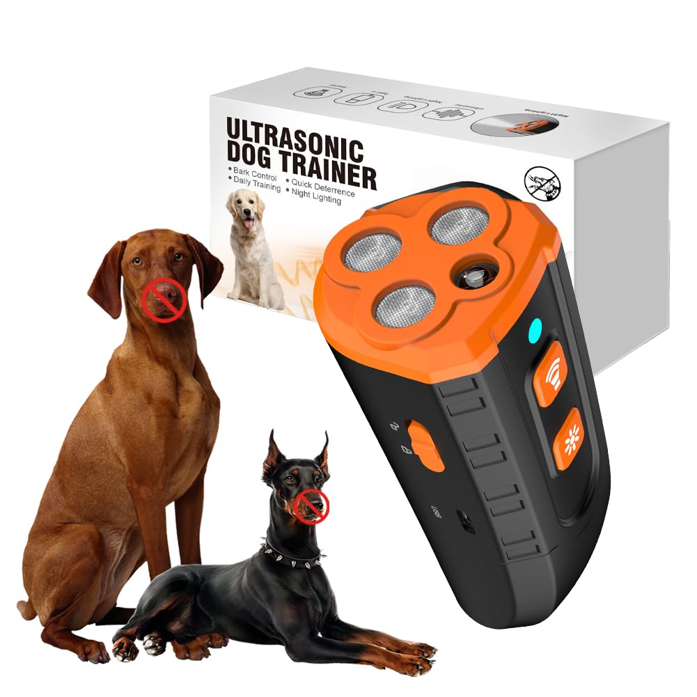 Dispositivo Antiladridos para Perros, con 3Modos Emisores Ultrasónicos Alcance 10 Metros Recargable Recargable Detener Ladridos Múltiples Ultrasonico Ahuyentar Ladridos de Perros Ahuyentador