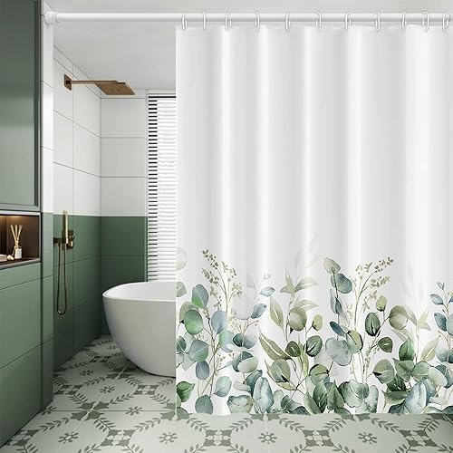 Miniatura 15 de Blue Mushrooms - Cortina de ducha de baño, estilo retro de los años 70 y 60, estilo bohemio hippie floral, lavable, tela duradera, decoración del