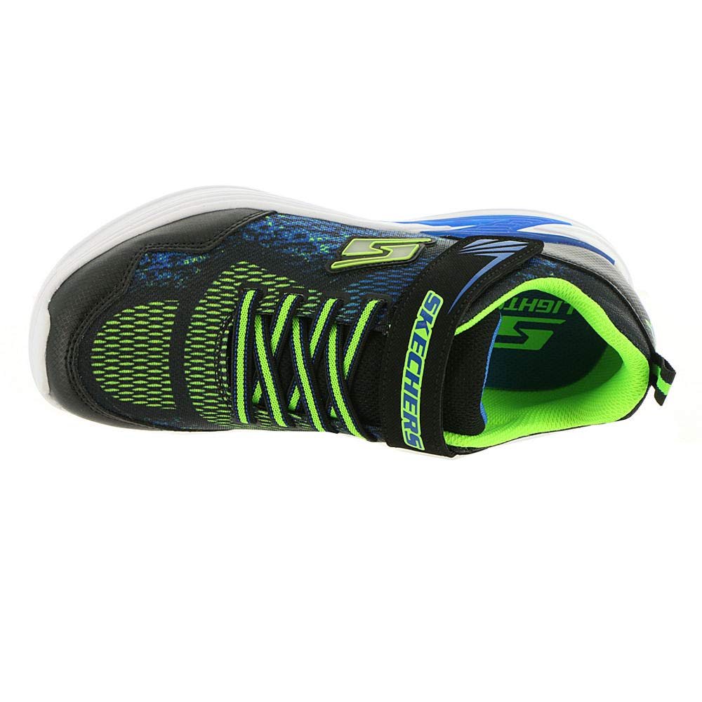 Skechers ERUPTERS III DERLO, Zapatillas para Niños, Black Mesh/ Synthetic/ Blue & Lime Trim, 36.5 EU