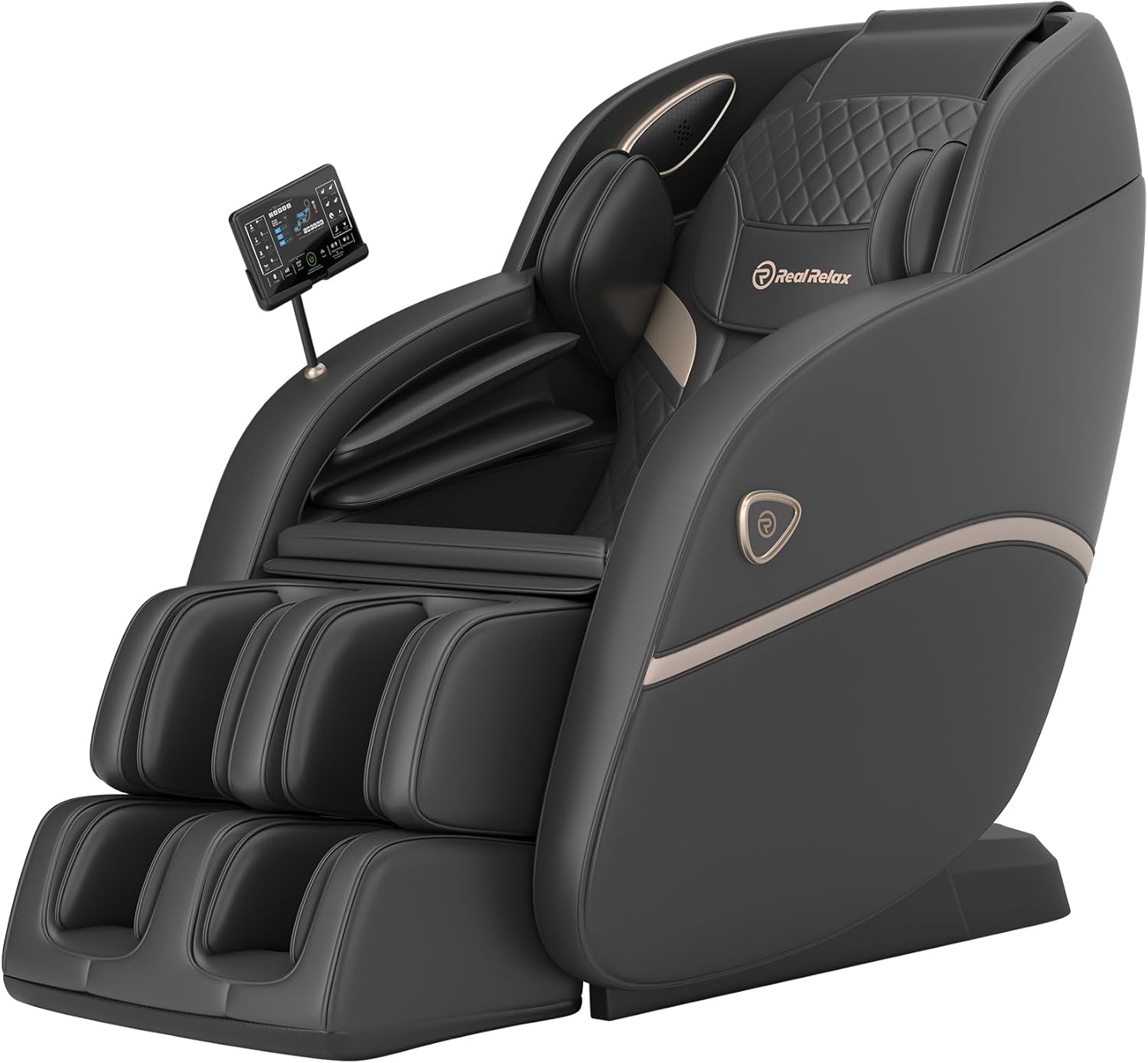 Real Relax 3D Massage Chair Full Body SL-Track, Zero Gravity Recliner with 16 Massage Modes, Body Scan, Foot Rollers, Bluetooth, Favor-22 Black