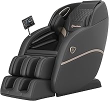 Silla de masaje 3D Real Relax Full Body SL-Track, sill&oacute;n reclinable de gravedad cero con 16 modos de masaje, escaneo corporal, rodillos para pies, Bluetooth, Favor-22 Black