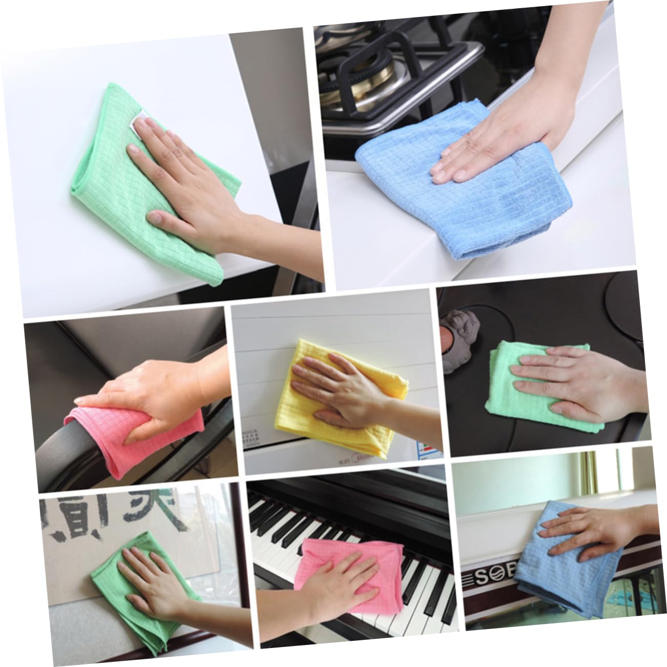 Didiseaon 3 Juegos Paño De Limpieza Arrumação Cozinha Cleanseen Paños Cleansen Paños Cleanseen Bayeta Ropa De Microfibra Paño De Plumero Accesorios De Cocina Estropajo 4 Uds * 3