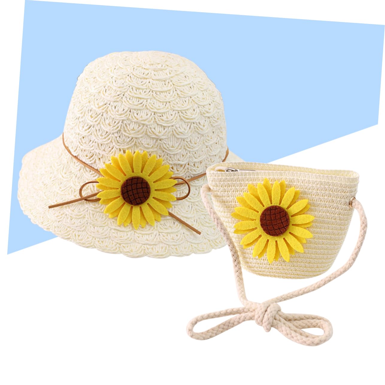 PACKOVE Strohhut Für Hüte Für Kleinkinder Gewebte Strandtasche Bucket Hats Für Sonnenhut Strandtaschen Aus Stroh Sonnenhut Für Jungen Weiden Teenager Weiß