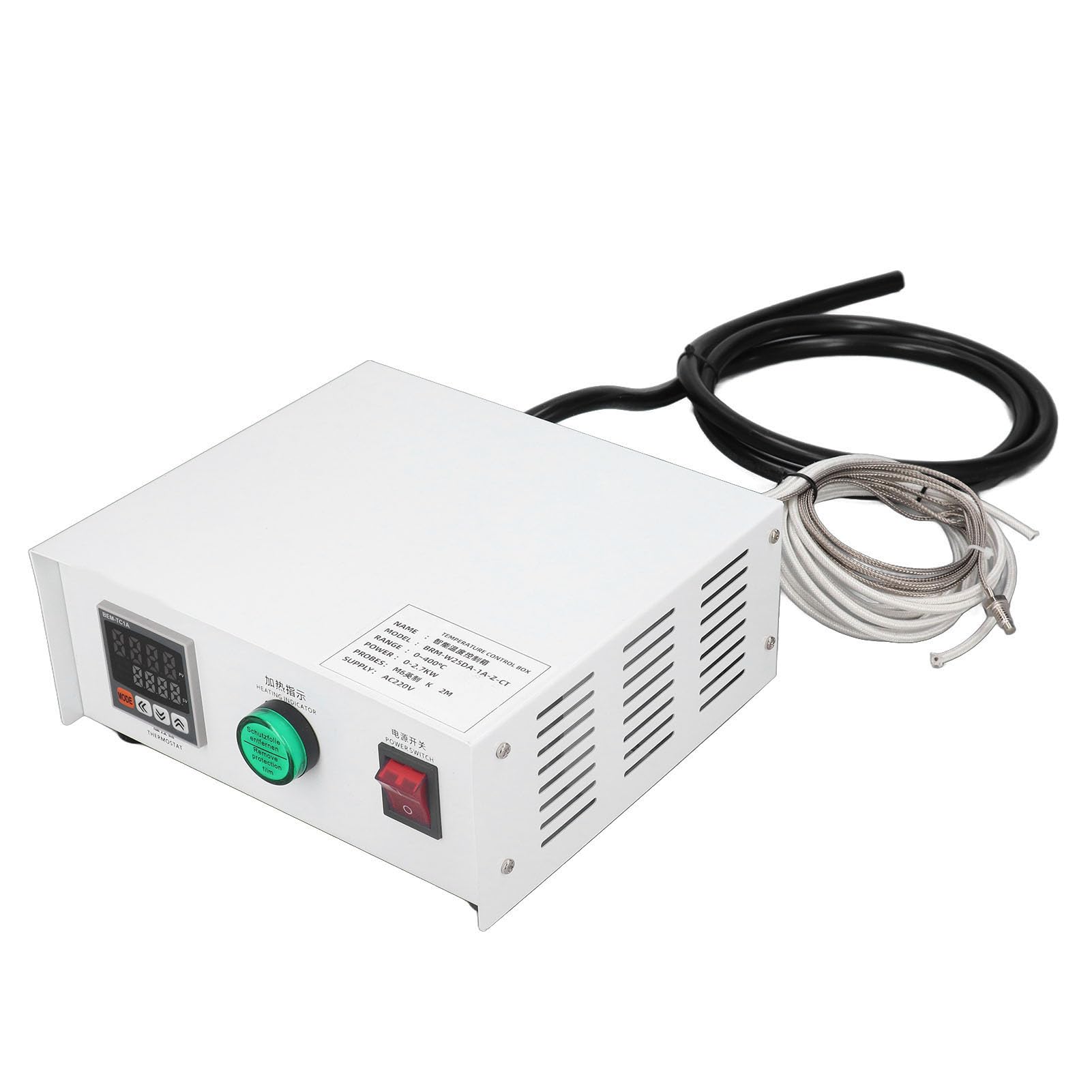 Controlador de Temperatura PID Termostato Digital M6 Control de Temperatura de Alta Precisión para Horno IR Curado UV Maquinaria de Plástico Acero Inoxidable (1 metro)
