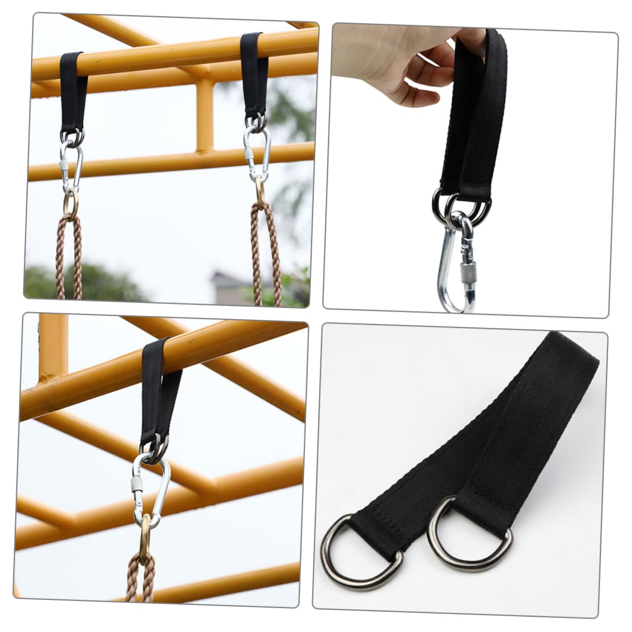 NULYLU 5pcs Swing Hanging Buckle Strap with Cable Handles Heavy Duty Swing Hangers for Outdoor Use