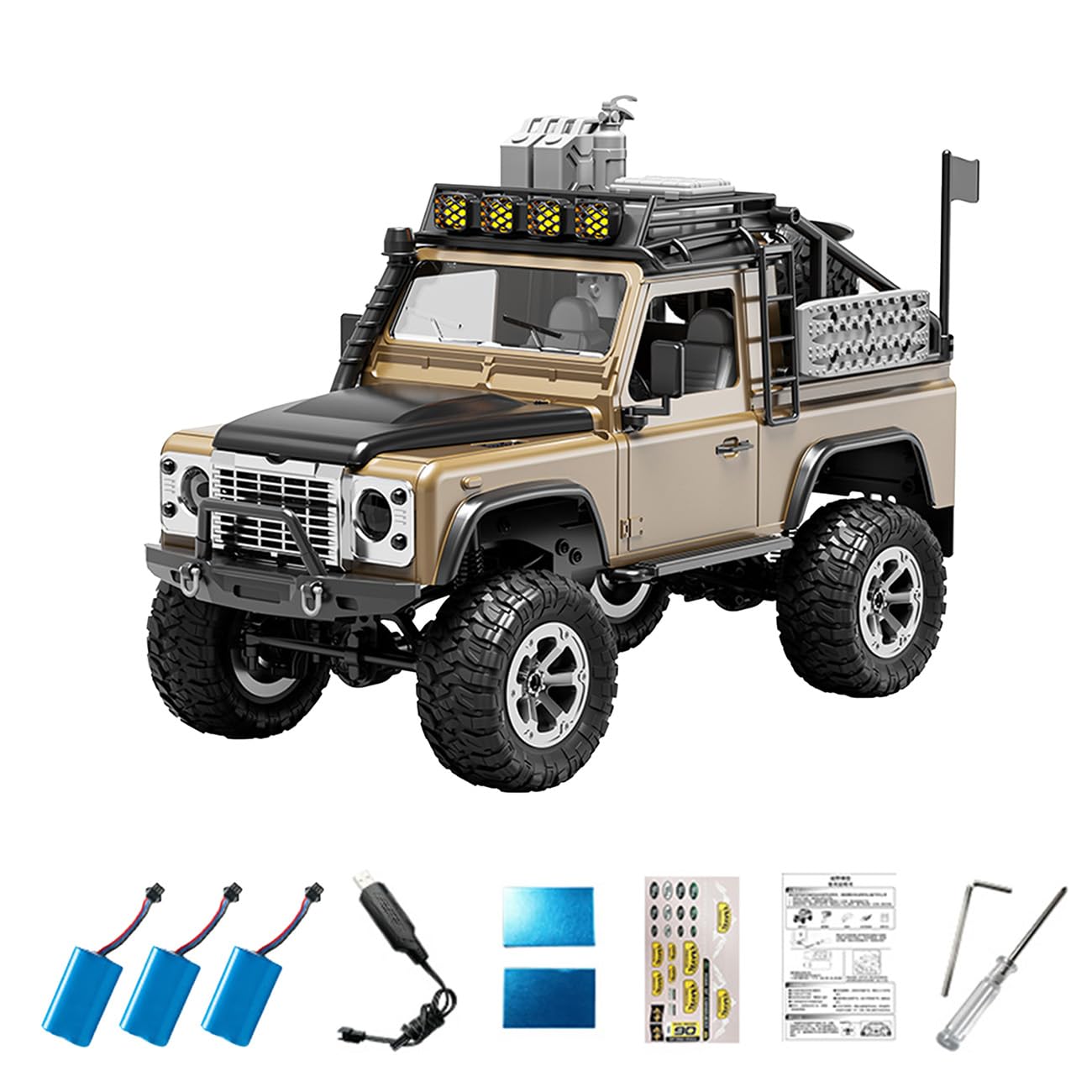 LooWindoer 1/12 RC Rock Crawler 4WD, Full Proportional Off Road Remote Control Truck with LED Lights, 2.4GHz All Terrain Climbing Vehicle, Long Runtime RC Car for Teens & Adults