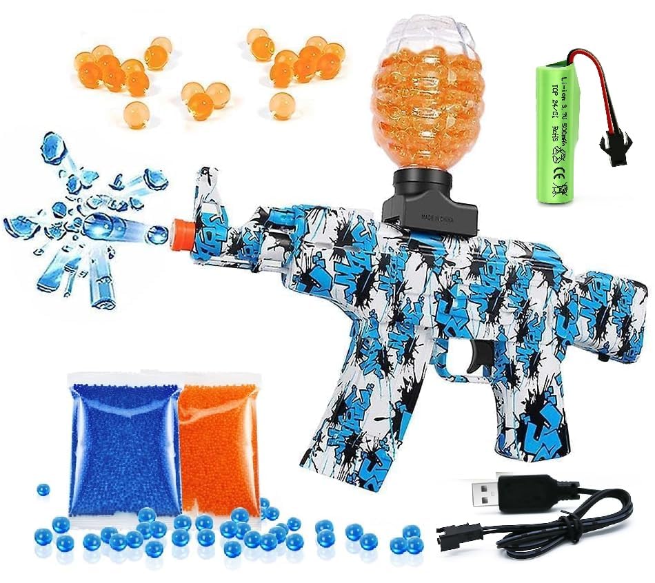 Image of SUPER TOY Automatic Gel Blaster Gun Toy for Kids with Rechargeable Battery and 5000 Water Balls Electric Pistol Outdoor Target Game for Boys