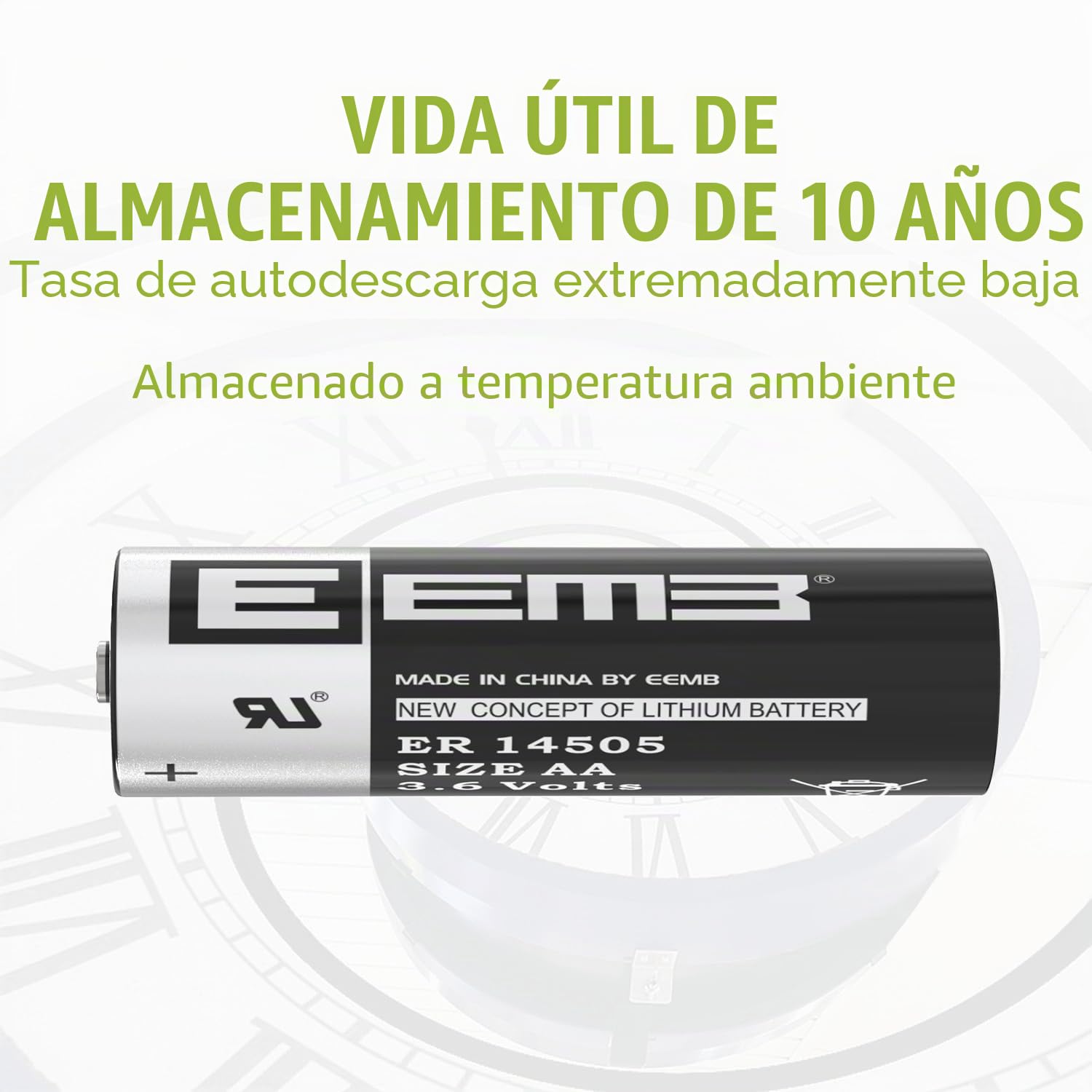 EEMB ER14505 3,6V Pilas Litio AA LS 1450O SB-AA11 Batería(20 Unidades) | Li-SOCL₂ SB-AA11 LS14500 TL-5903 SL-360 no recargable para sensor de puerta, agua, electricidad, gas, medidor PLC