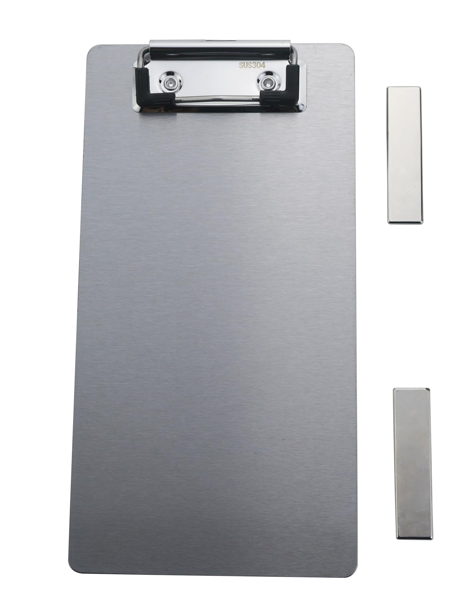 Magnetische Klemmbretter aus Edelstahl, Metallklemmbretter mit flachem 304-Clip, schwarze Tafeln für den Kühlschrank, Kochrezept-Schienen, Nachrichten-Tafeln (A7)