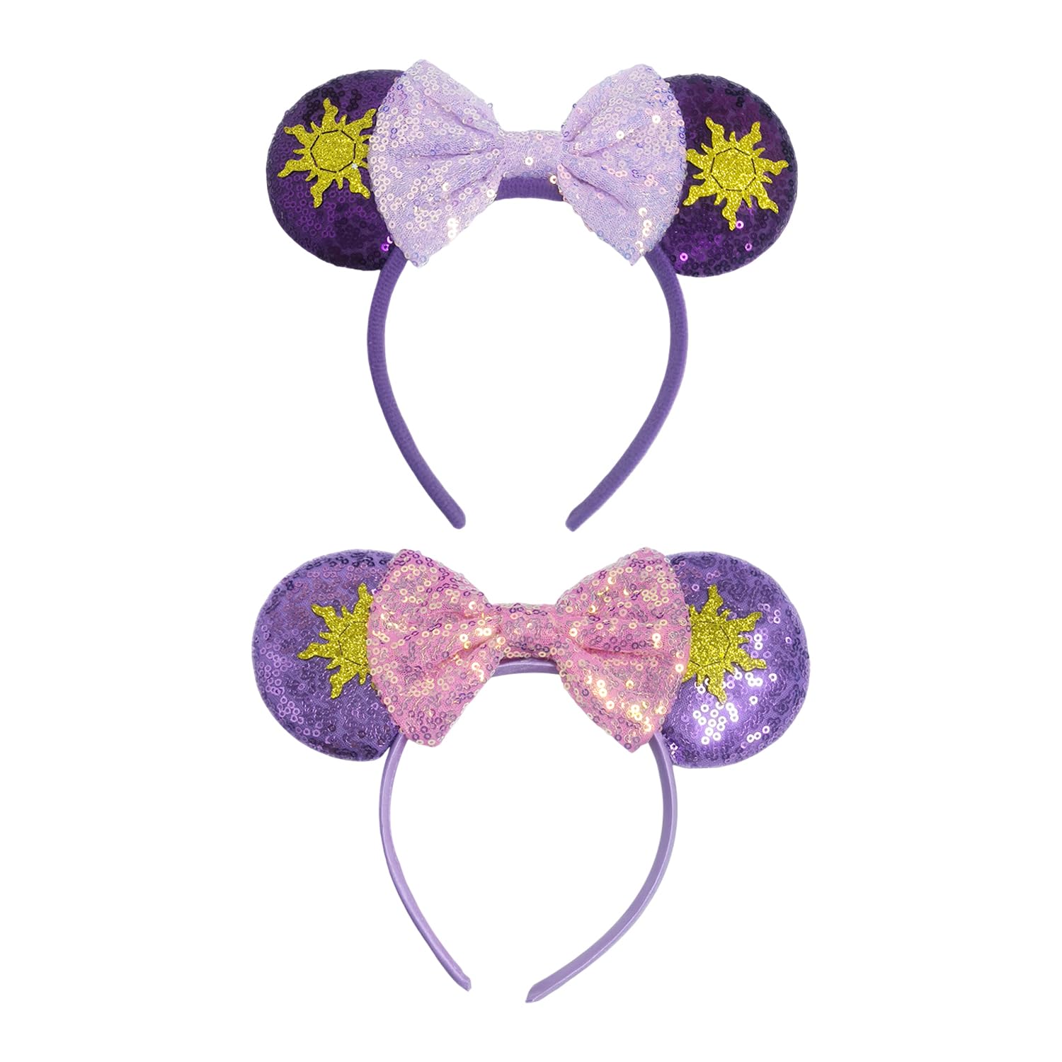 Ubsiuh Purple 2 Pieces Of Mouse Headband, Sequin Headband, Creative And Fun Headband, Party Costume Accessories, Photo Props.