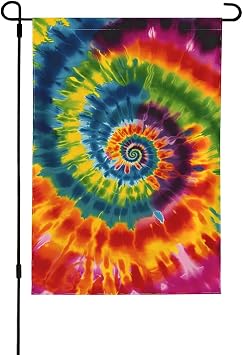 Colorful Tie Dye Welcome Garden Flags 28"x40" Double Sided House flag, Spiral Yard Banner Outside Decoration For Home Party Holiday Decorative