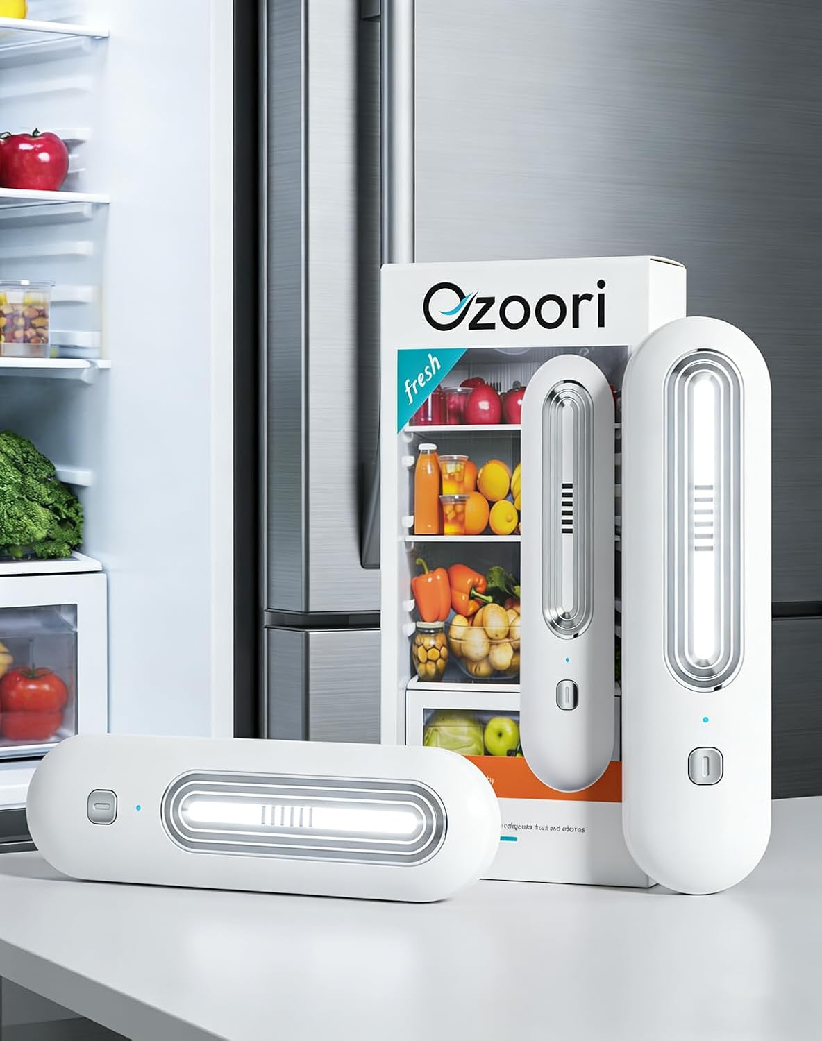 Fridge Deodorizer Odor Eliminator – Powerful Odor Eliminator & Freshness Preserver For Refrigerator, Compact & Rechargeable, No Filters Needed, Extends Food Freshness & Reduces Waste (2)