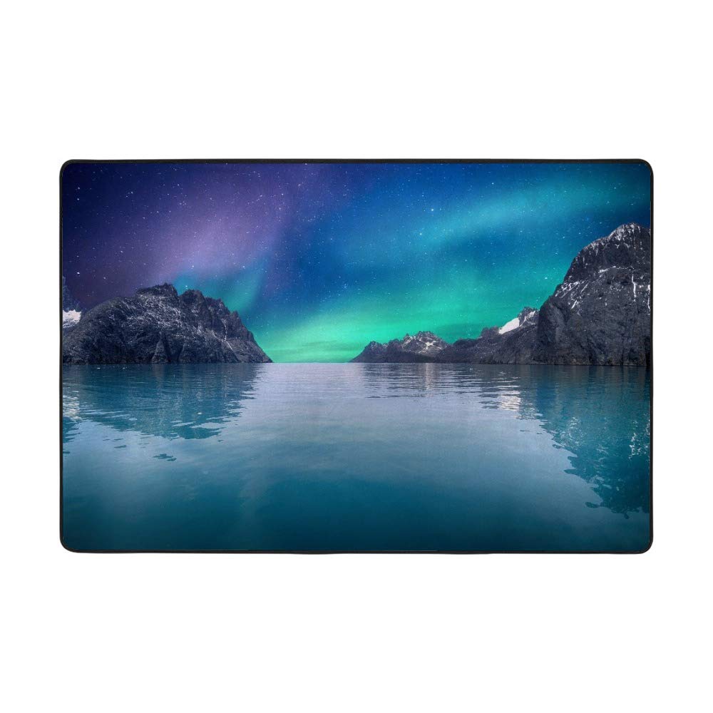 Tapis aurore boreale bleu nuit pour chambre ambiance zen