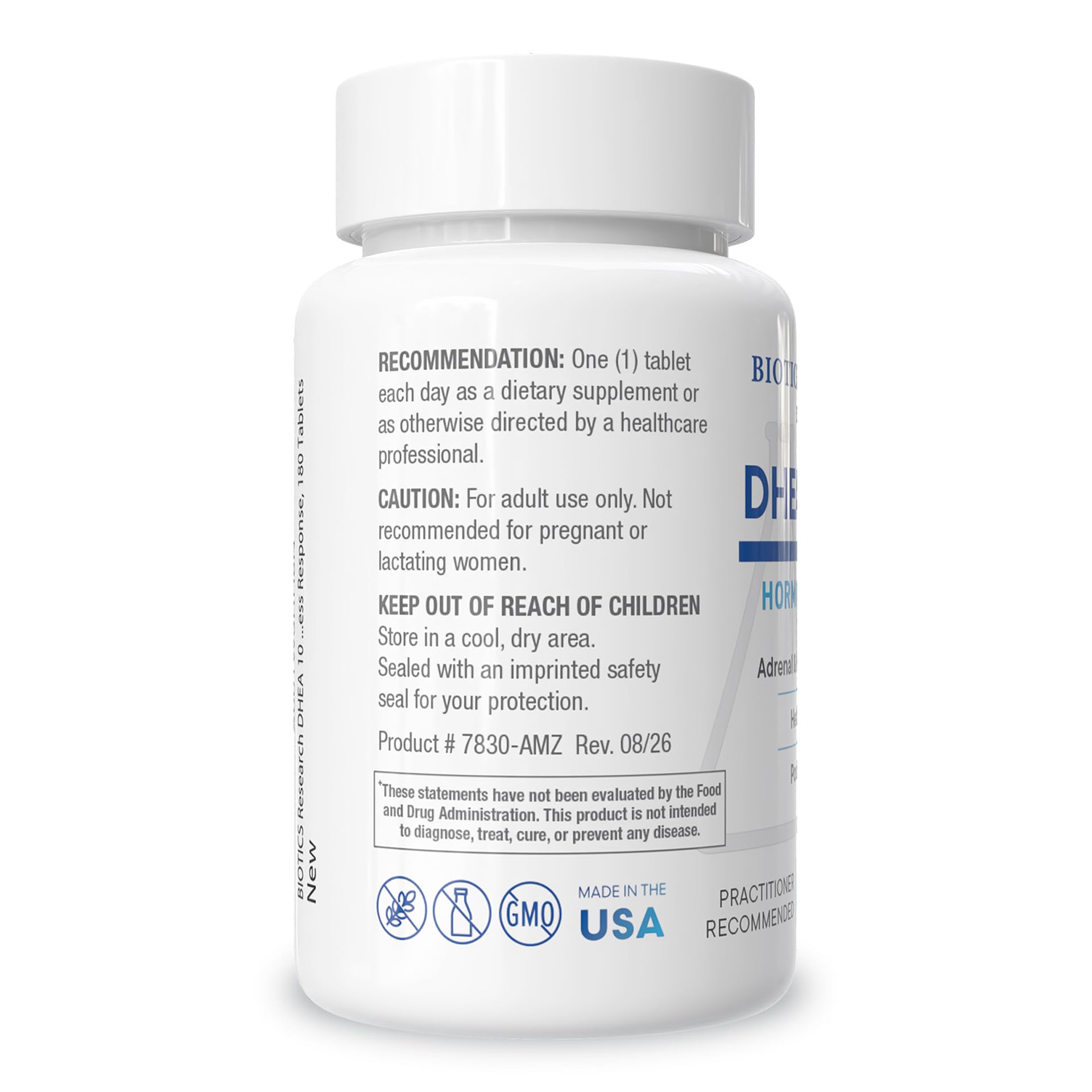 BIOTICS RESEARCH DHEA 10 mg Supplement for Women & Men 180 Tablets — Amazon image 3
