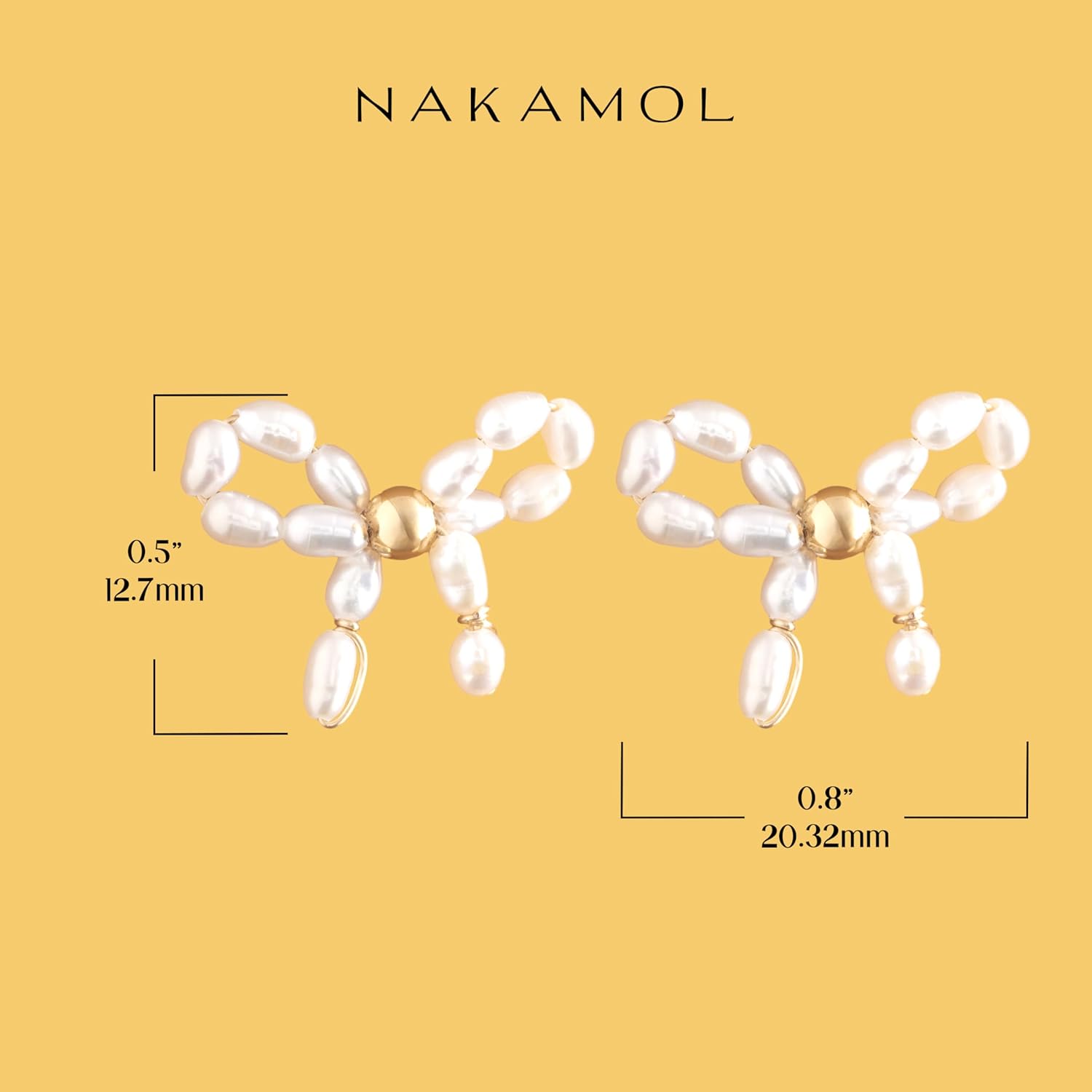 Lovely Bow Simulated Bead Dainty Post Earrings