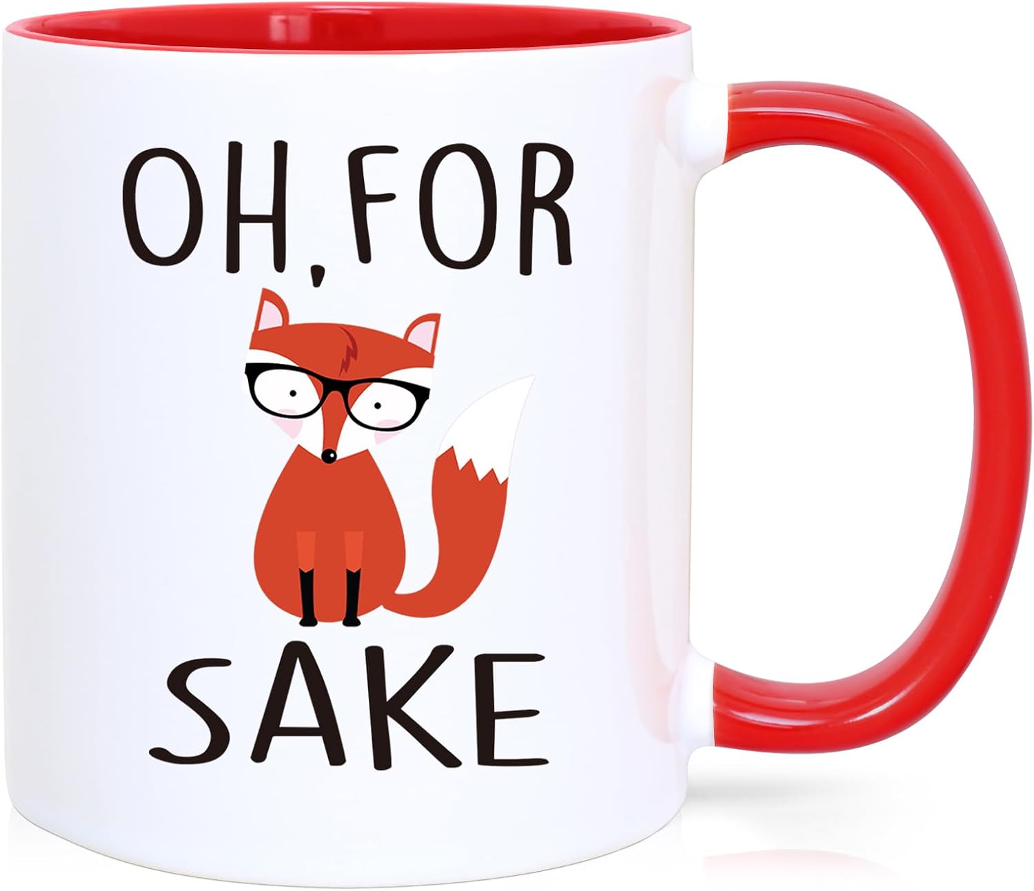 Cabtnca Taza de café divertida con texto en inglés «Oh For Fox Sake ...