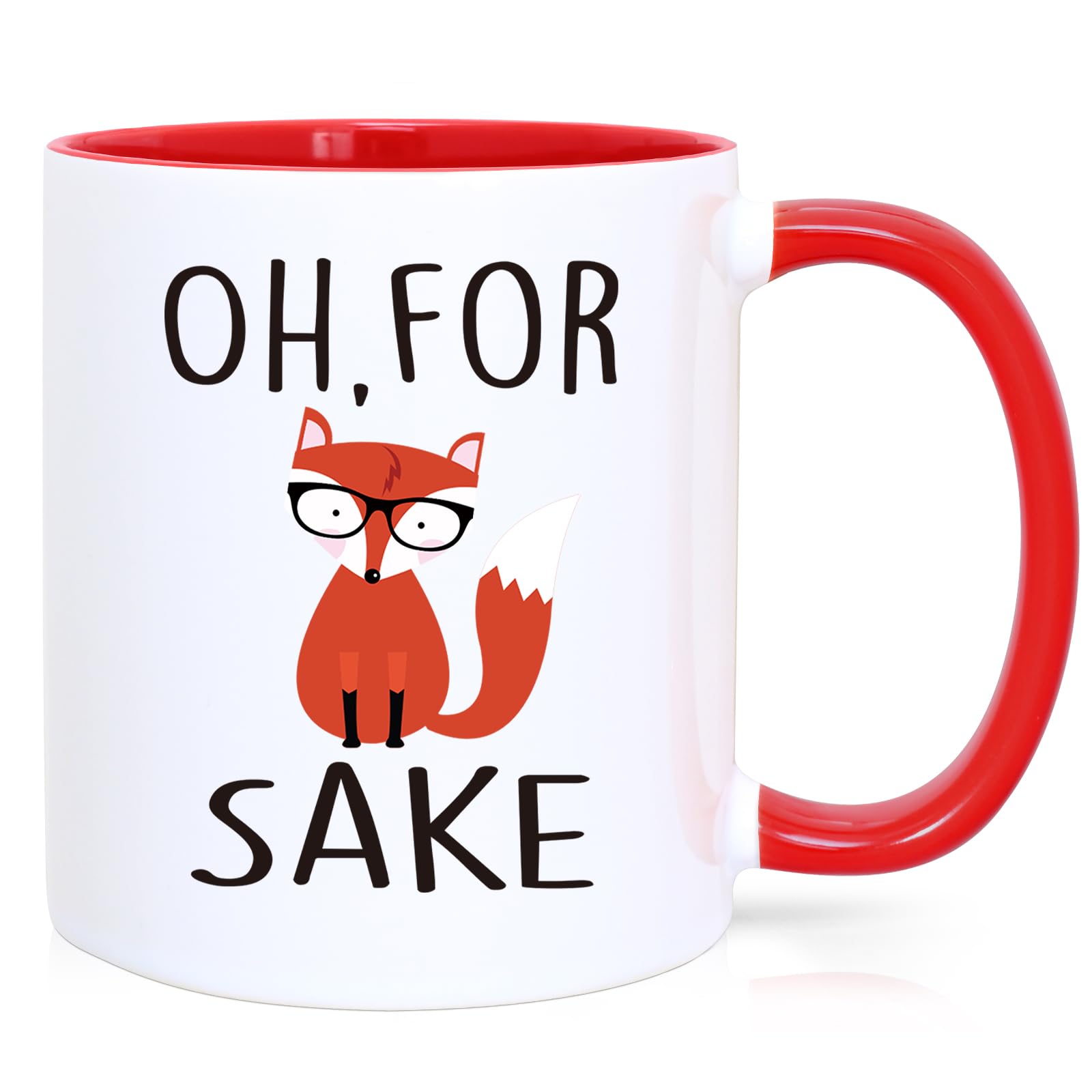 Cabtnca Oh For Fox Sake Mug, Funny Mugs for Coworkers Boss Employee, Christmas Gifts for Friends Mom Sis Women, Cute Mugs, 11Oz