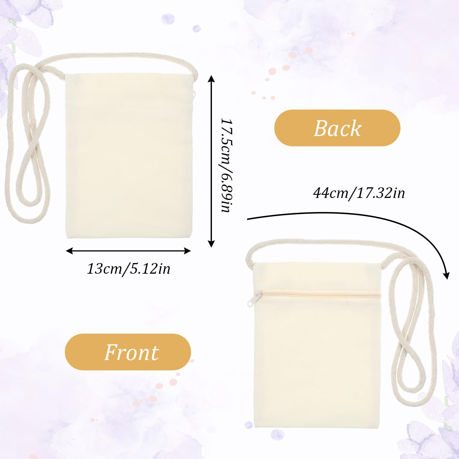 Lot de 4 sacs en tissu pour peinture, sacs fourre-tout en toile pour enfants, mini sac à bandoulière pour activités créatives et célébrations