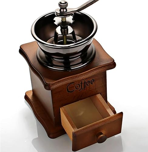Miniatura 4 de Wooden Manual Coffee Grinder Vintage Style Hand Coffee Mill Burr Coffee Grinder with Ceramic Hand Crank,Wooden Manual Coffee Grinder Cleaning Brush