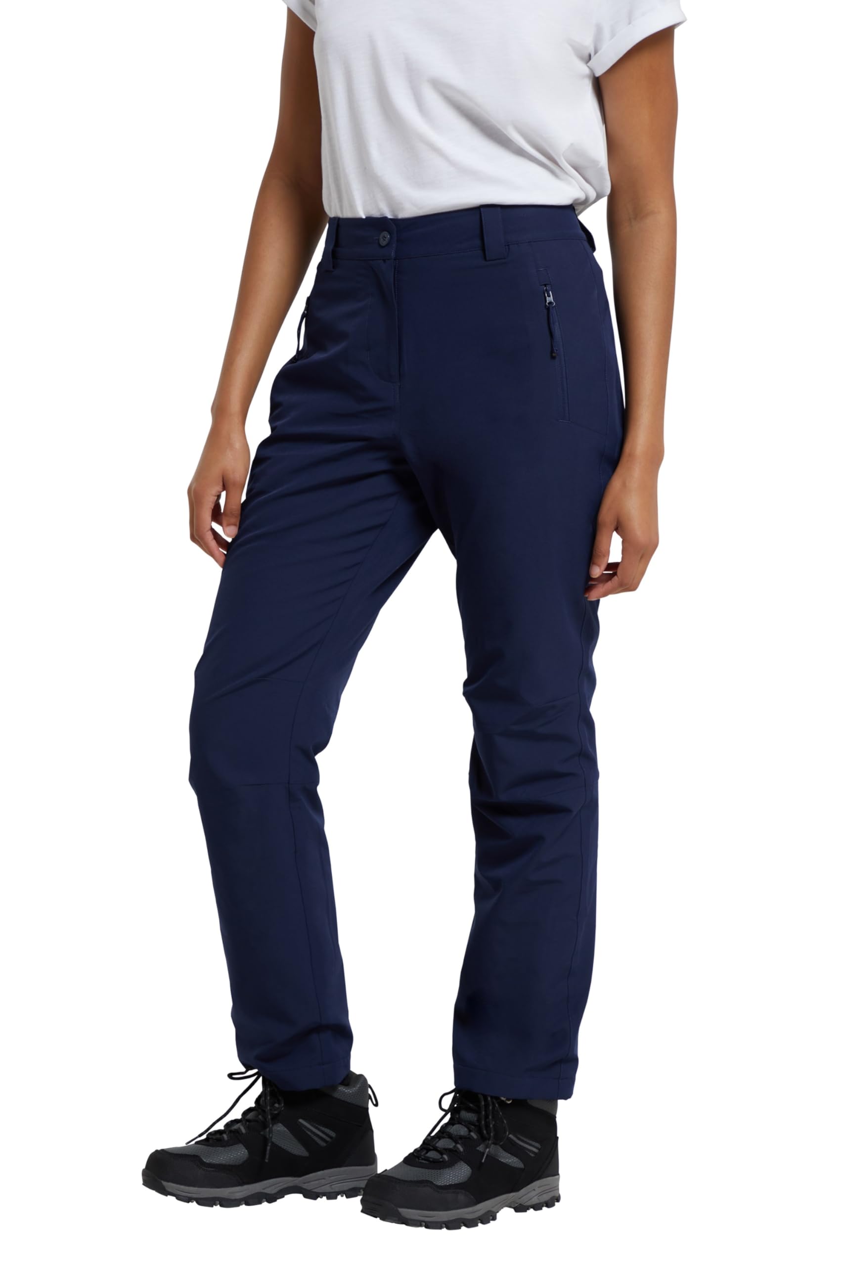 Mountain Warehouse Arctic Thermal Womens Trousers - Fleece Lined Pants, Stretch, Many Pockets, Inner Waistband Ladies Bottoms, Warm - for Walking, Camping, Hiking Navy 14