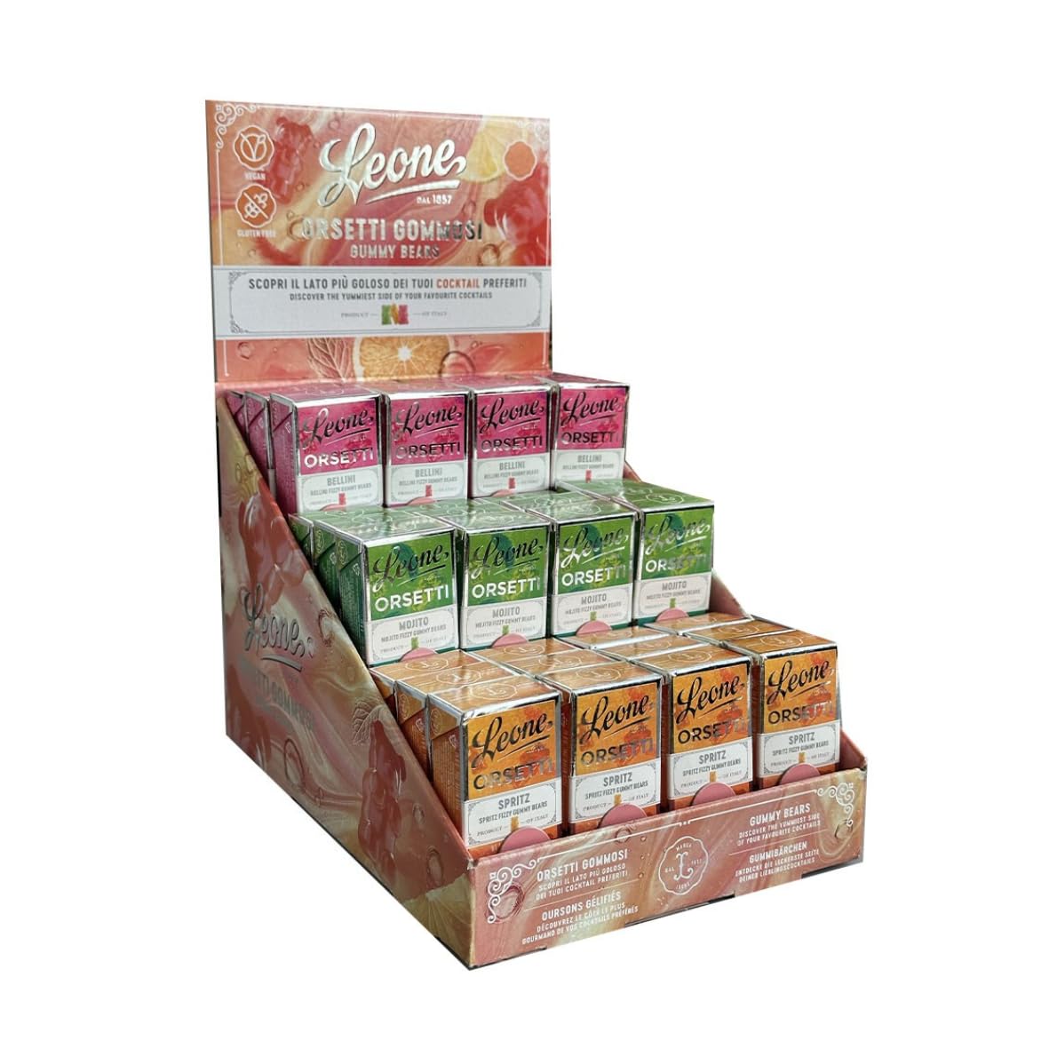 Caramelle Gommose Orsetti Gommosi Cocktail Leone Expo da 36 pz da 25 g