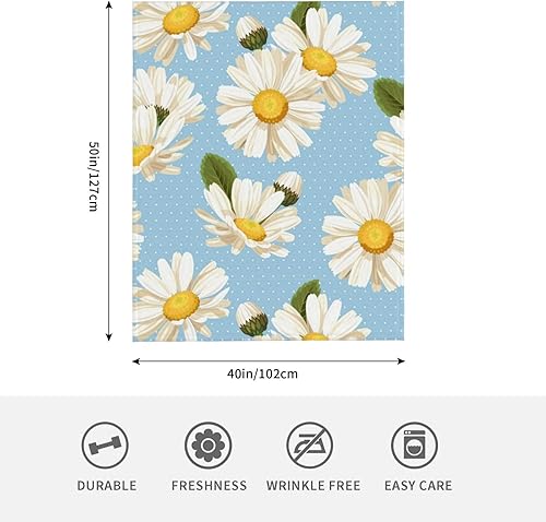 Miniatura 3 de Manta de margaritas para mujer, suave manta de forro polar de verano de 50 x 40 pulgadas, manta ligera de viaje para cama, sofá, bonita decoración