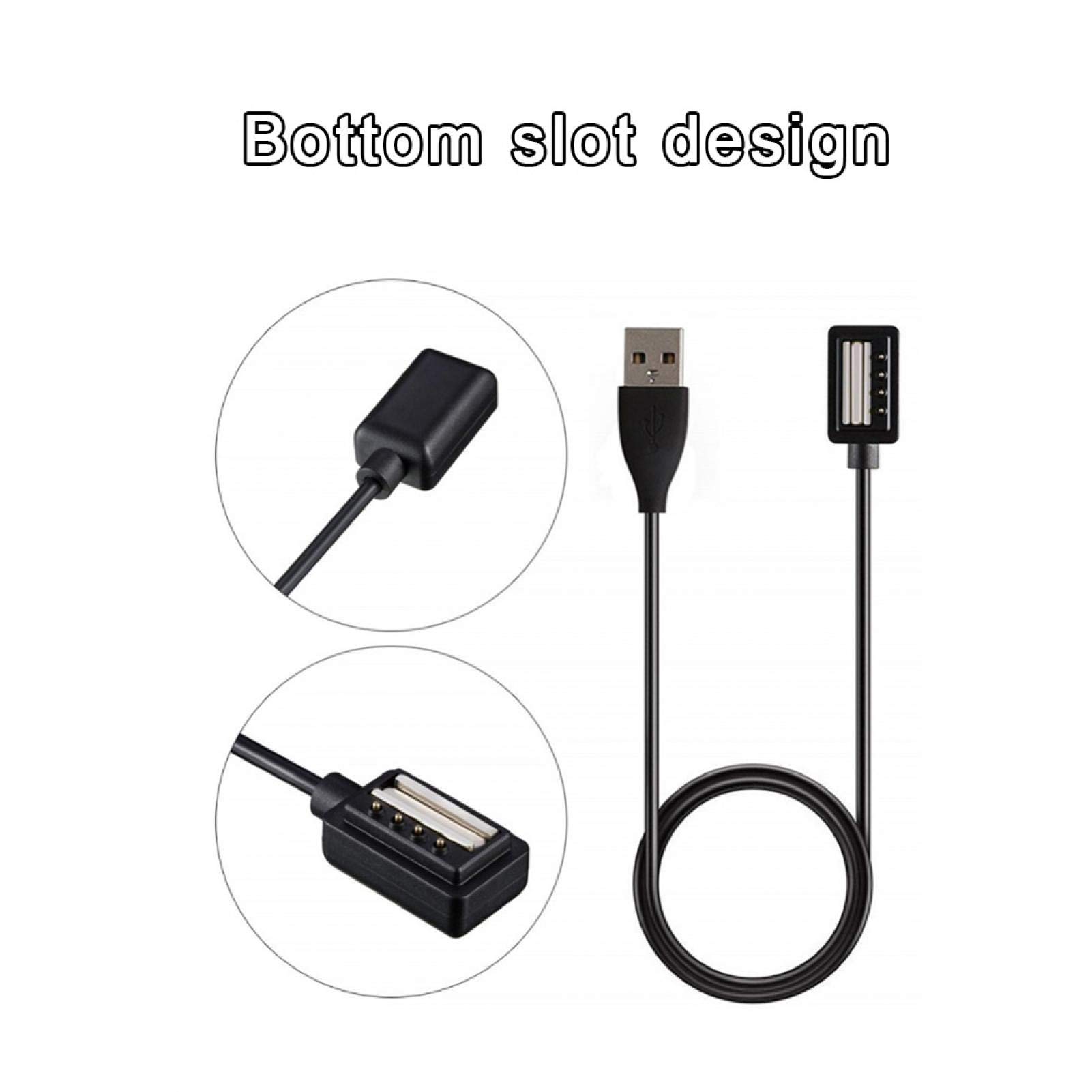 Szybka ładowarka 9 Baro do smartwatcha, kabel USB z dolnym gniazdem, czarna