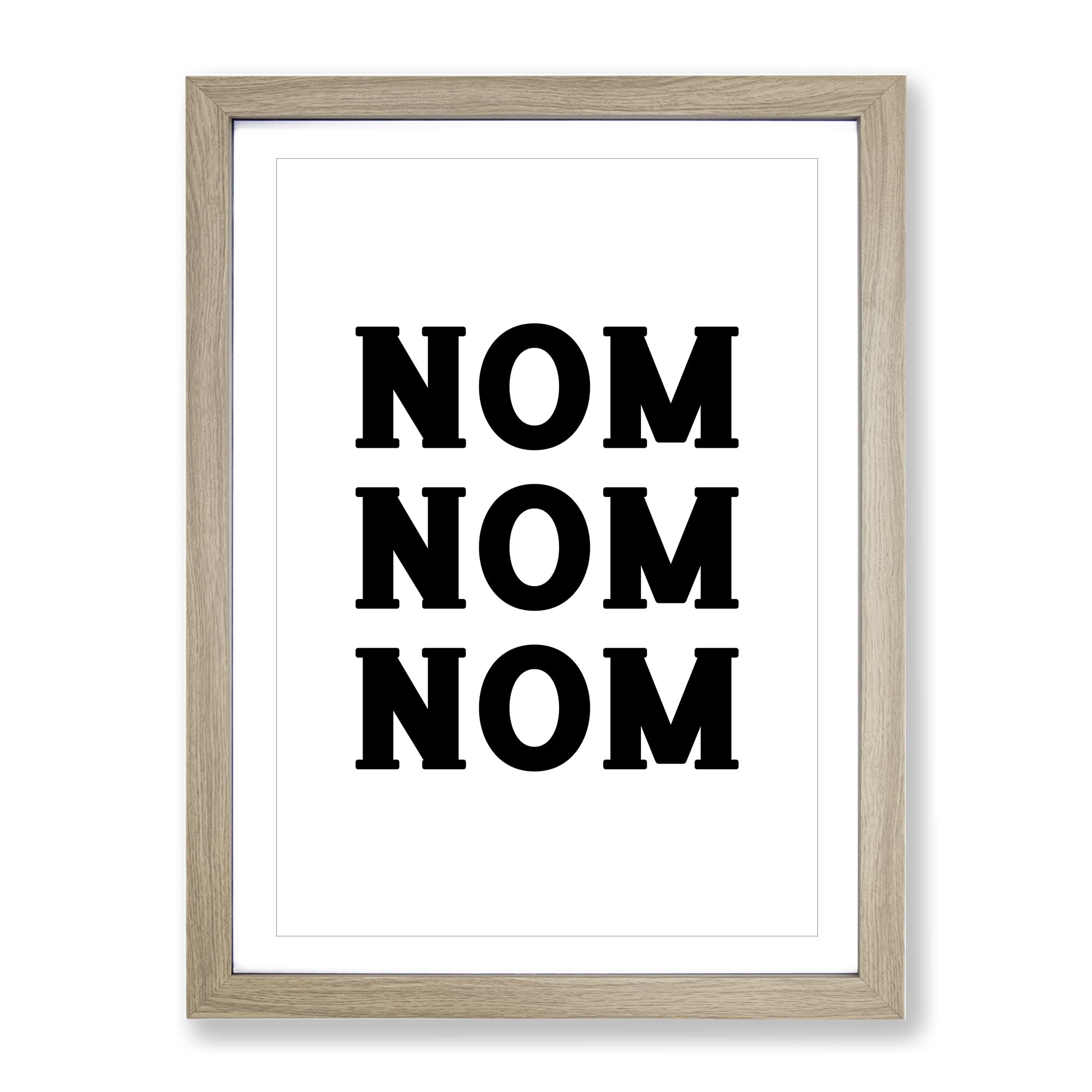 Nom Typography Quote Framed Wall Art Print, Ready to Hang Picture for Living Room Bedroom Home Office Décor, Oak A3 (34 x 46 cm)