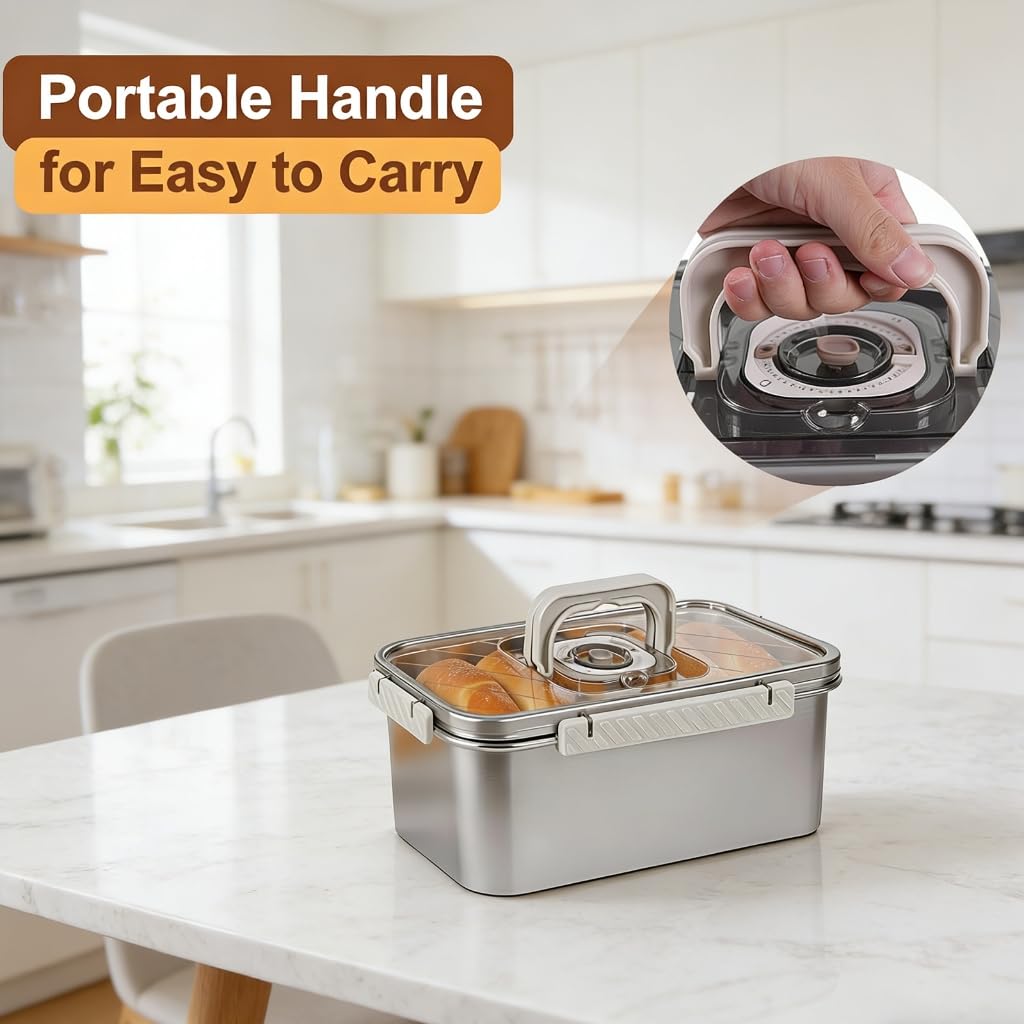 304 Support à pain en métal scellé pour cuisine avec ventilation variable