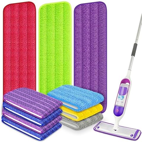 10 Pack Reusable Mop Pads for Swiffer PowerMop, Power Mop Pads Refill Power Mop Refills Microfiber Mop Pads for 13''-15'' Spray Mop Floor Mop Pads Refills Machine Washable Hard Wood Floor Pads Cover