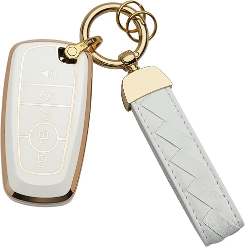 Funda para llavero Ford para Explorer Mustang Fusion Escape F150 F250 F350 F450 F550 Edge, funda inteligente (negro), Negro -