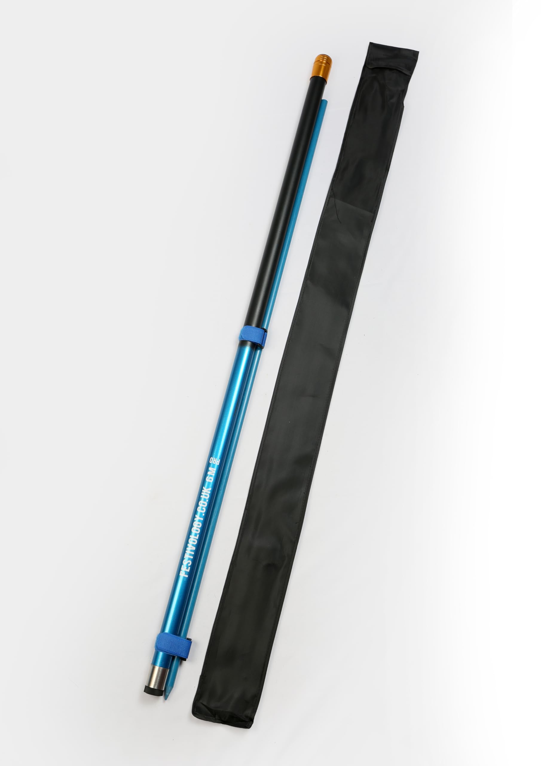 PRO Telescopic Flag Pole and Stake Bundle with Bag - Extra Strong Festival and Camping Flag Pole with Strong Ground Stake and Carry Bag (6m PRO Bundle)