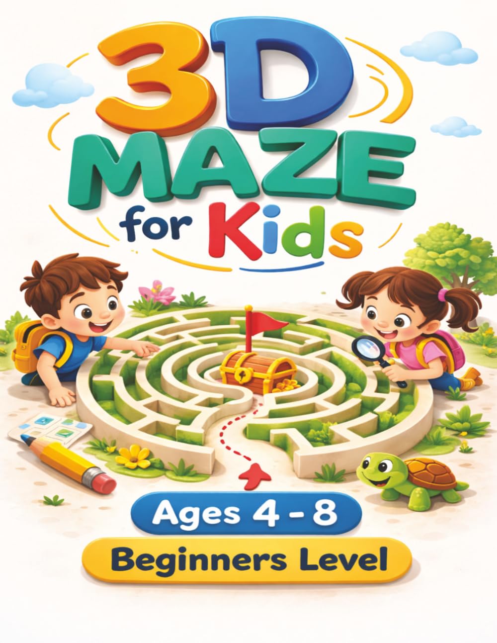 3D Mazes for Kids: Maze Activity Book for Ages 4 – 8 (Puzzle Books for Kids) Beginners Level 120 Mazes