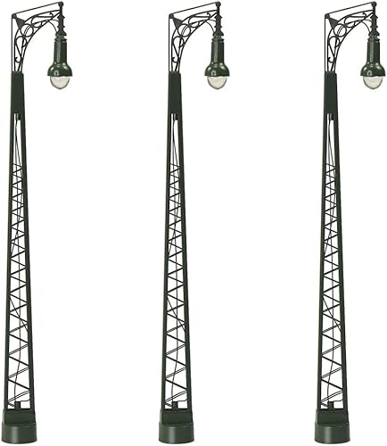 LQS65 3pcs Modelo Trenes HO Escala 187 Lámparas de luz de calle Lattice Mast Post (HO Scale)