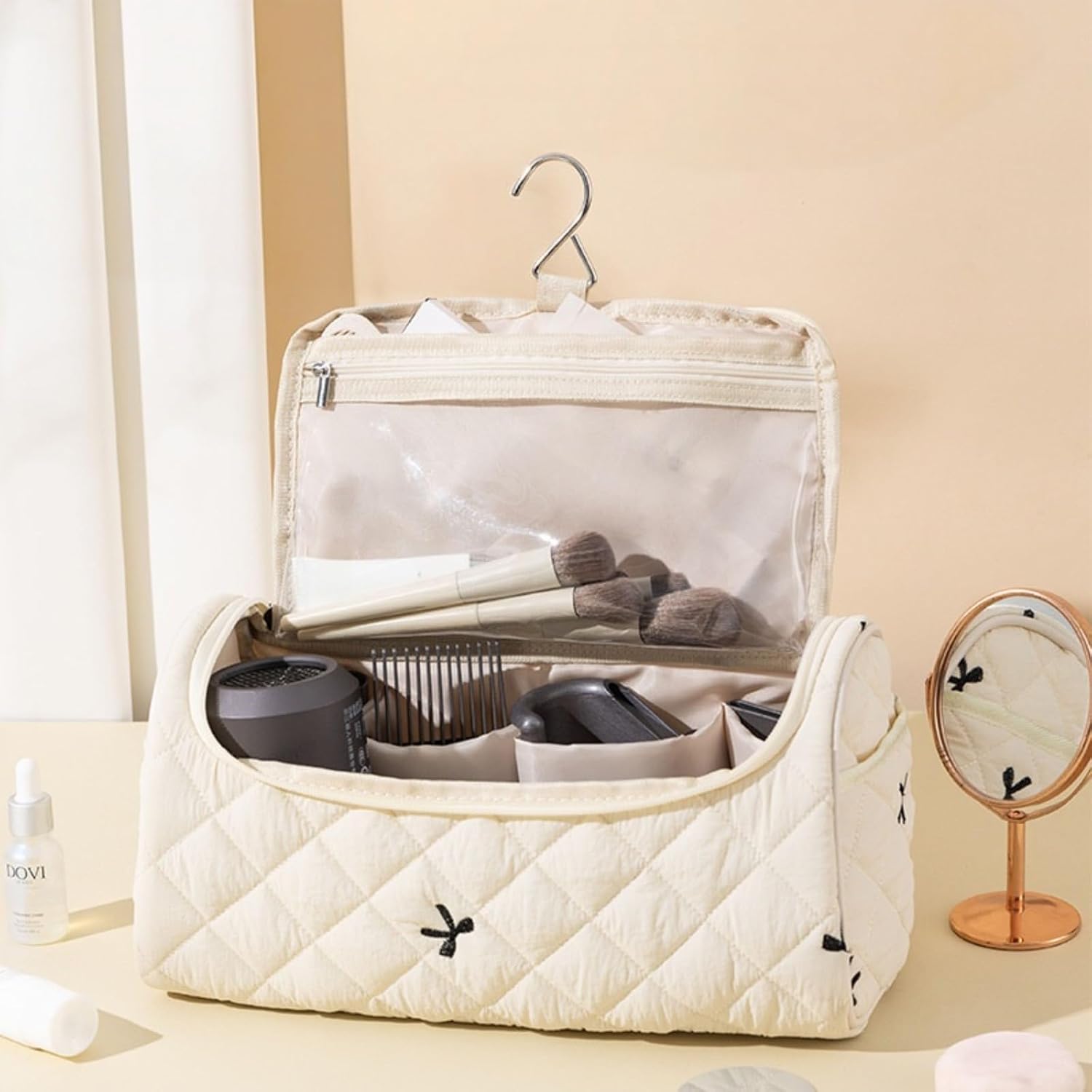 Portable Travel Storage Bag with Hanging Hook (Black) image 3