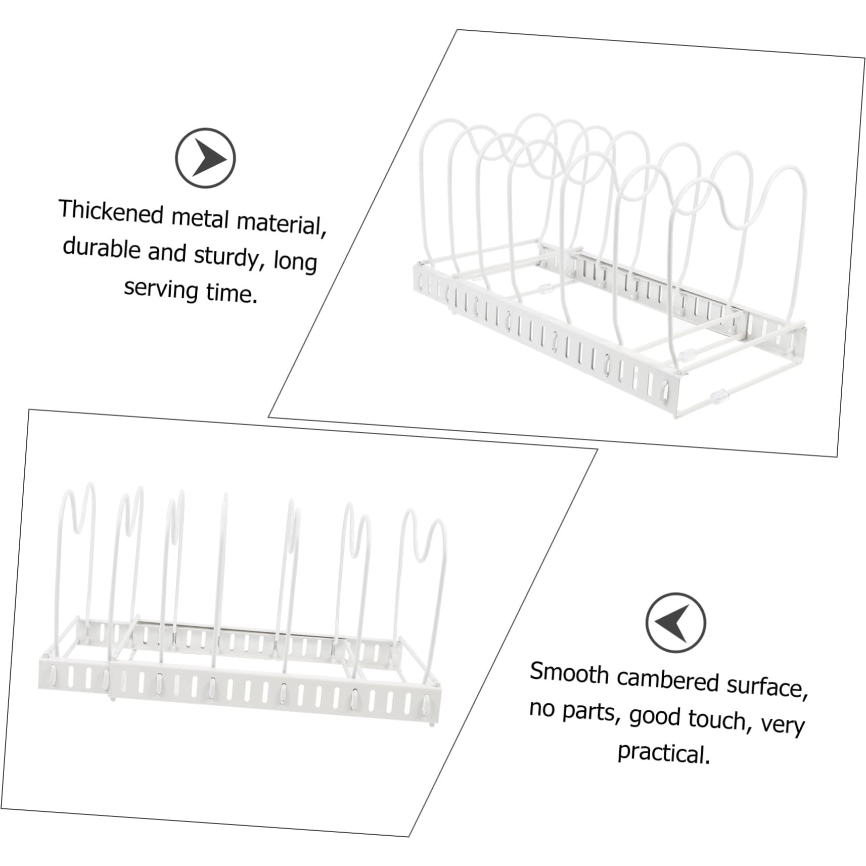 BESTYASH Rejilla Telescópica Para Tapas De Ollas Sin Perforaciones De Metal Soporte Para Tapas De Ollas Para Cocina