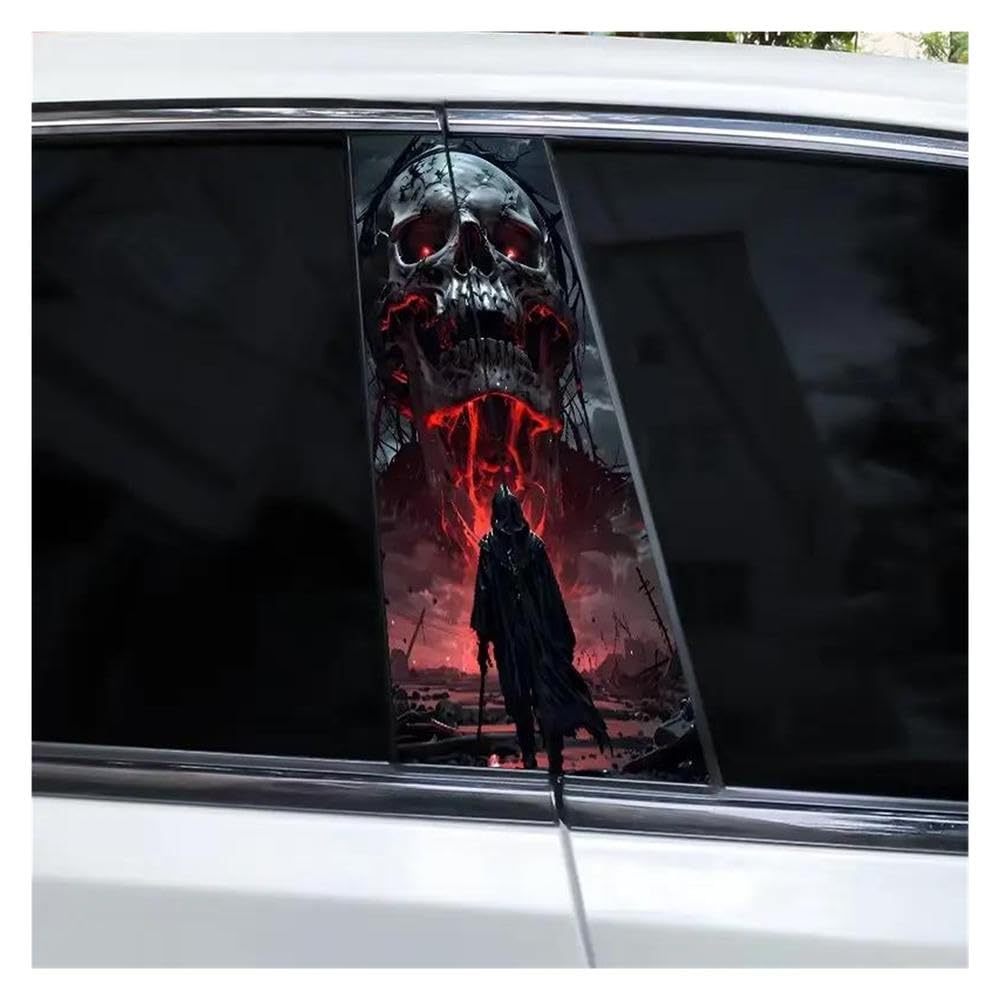 Body Parts 2pcs Car B-Pillar Decals Skull Cool Vinyl Waterproof Decals DIY(J)