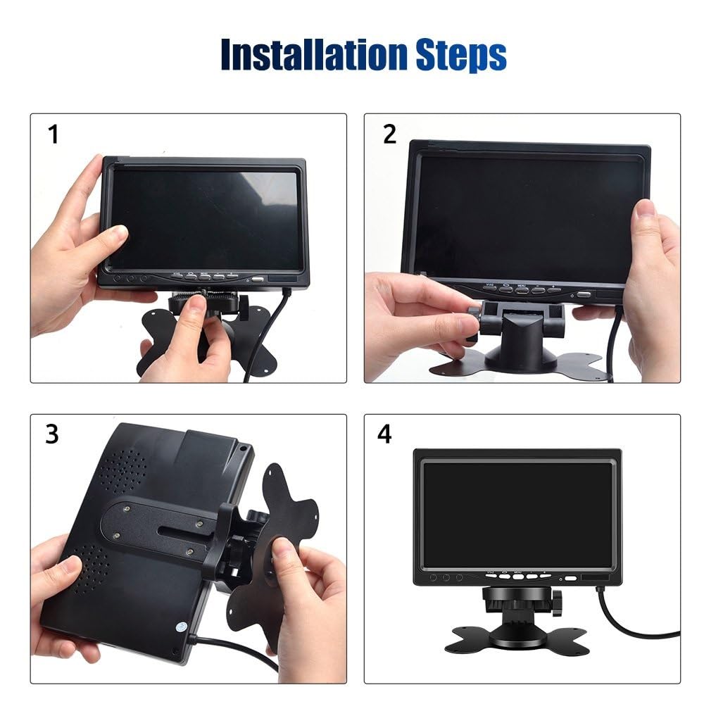 para VW Crafter Caravelle T5/T6 Monitor LCD de 7" + Cámara de visión Trasera Tercera luz de Freno